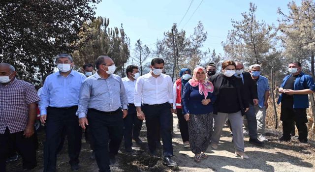 Bakan Yanık, Osmaniye'de yangın bölgesinde