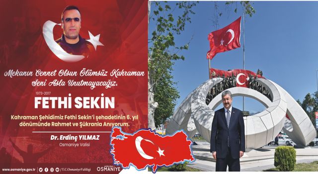 Osmaniye Valisi, şehit Fethi Sekin'i andı