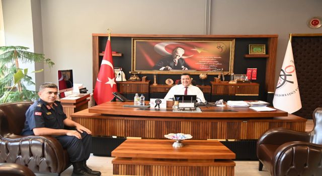 Osmaniye Cezaevi Tabur Komutanı Sağdıç, OKÜ Rektörü Uzun'u ziyaret etti