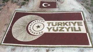 Osmaniye'de 28 bin fidanla "Türkiye Yüzyılı" logosu yapıldı